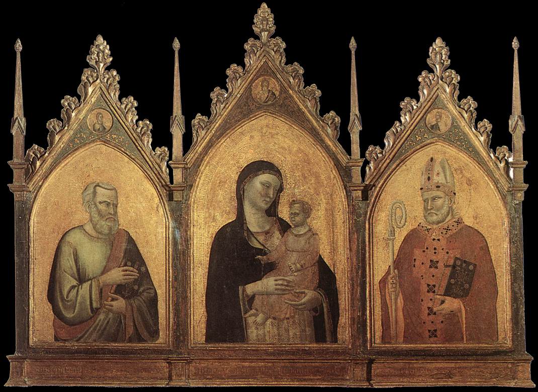 Madonna and Child with Sts Matthew and Nicholas dfg